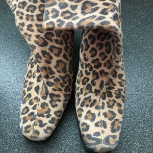 "Caster" leopard print, suede booties, EUC, US 7; virtually new, no issues